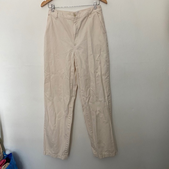 Aritzia Sunday Best Straight Leg Utility Chino Cotton Jaden Pant in Cream - Picture 2 of 6